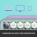 Logitech Pop Keys Teclado Inalámbrico en Español 2.4GHz y Bluetooth Purpura Daydream