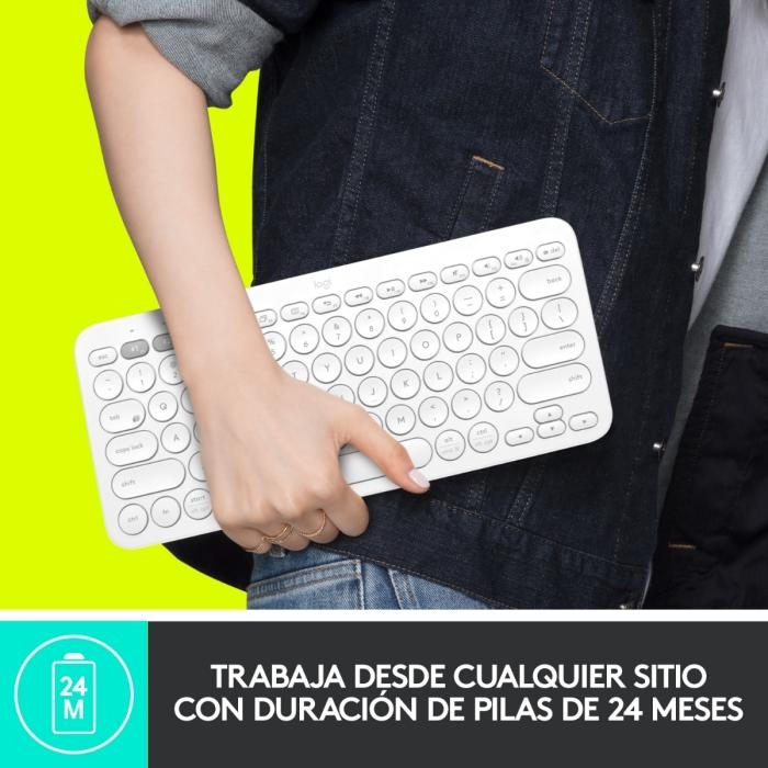 Teclado Logitech Teclado Bluetooth Multi Dispositivos K380 en Español Blanco