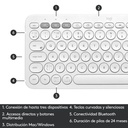 Teclado Logitech Teclado Bluetooth Multi Dispositivos K380 en Español Blanco