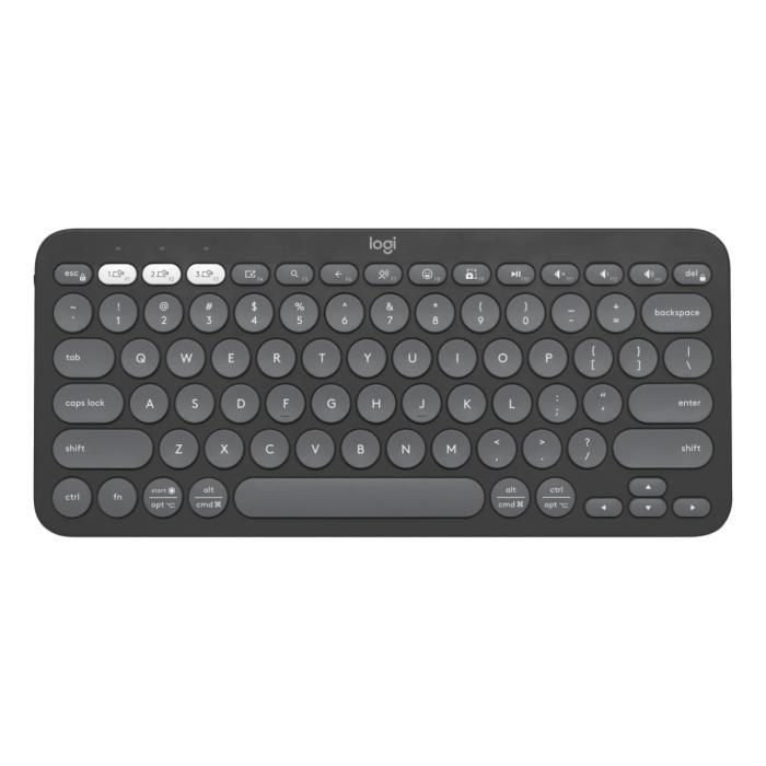 Teclado Logitech Pebbles Keys 2 Teclado Inalámbrico Bluetooth en Español - Negro Grafito