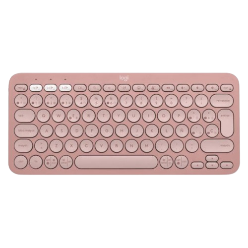 Teclado Logitech Pebbles Keys 2 Teclado Inalámbrico Bluetooth en Español - Rosado