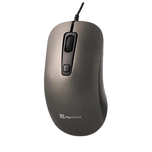 Mouse Klip Xtreme Alámbrico USB 1600 DPI Gris