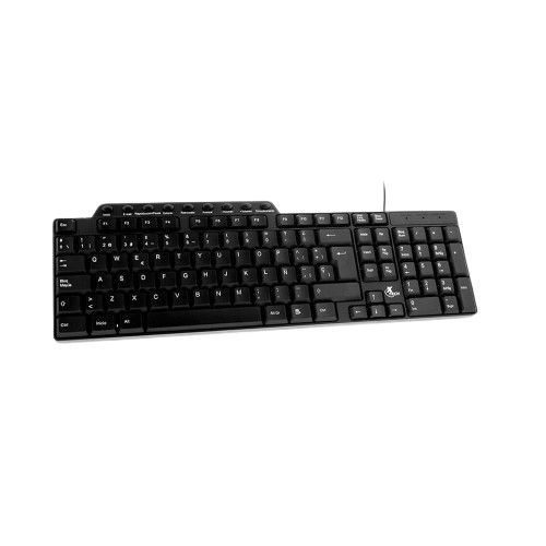 Teclado Multimedia XTK-160S Xtech En Español Con cable Color Negro 
