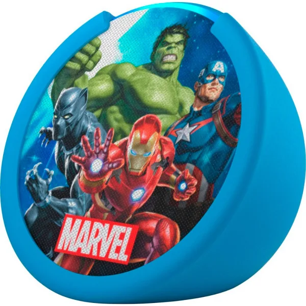 Bocina inteligente Amazon Echo Pop Kids con Alexa Edición Marvel 