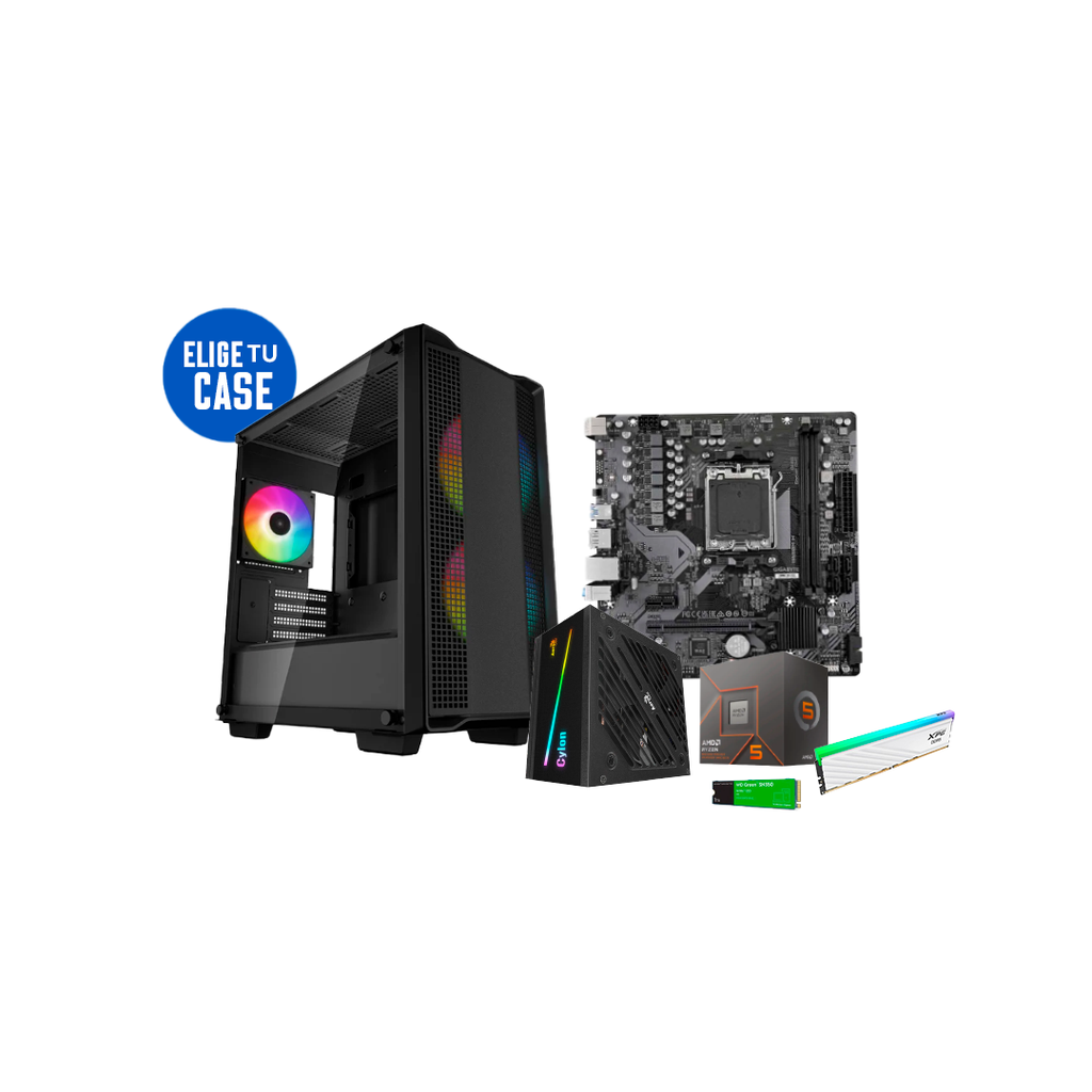 Pc Gamer Ryzen 5 8600G  A620M-K DDR5 16GB NVMe 1TB 600W 80 Bronce