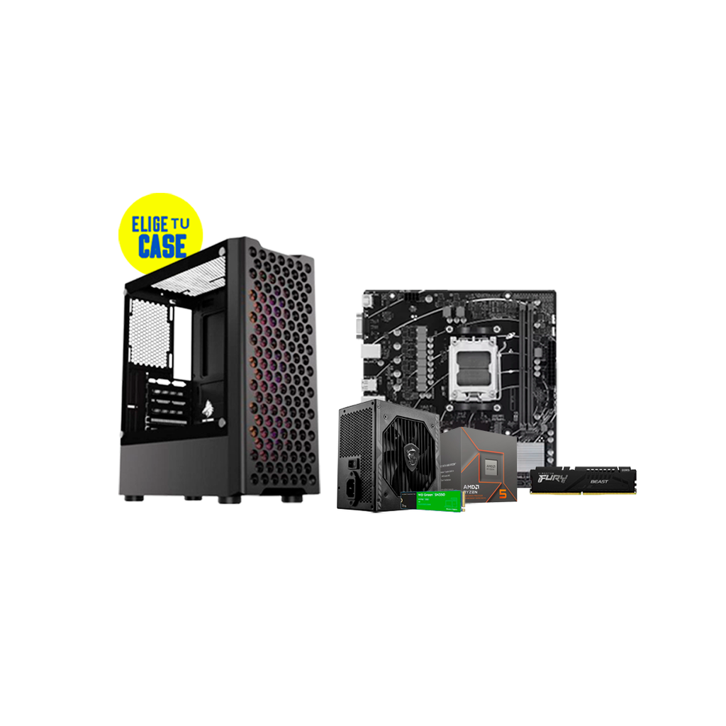 Pc Gamer Ryzen 5 8600G  A620M-K DDR5 16GB NVMe 1TB 650W 80 Bronce