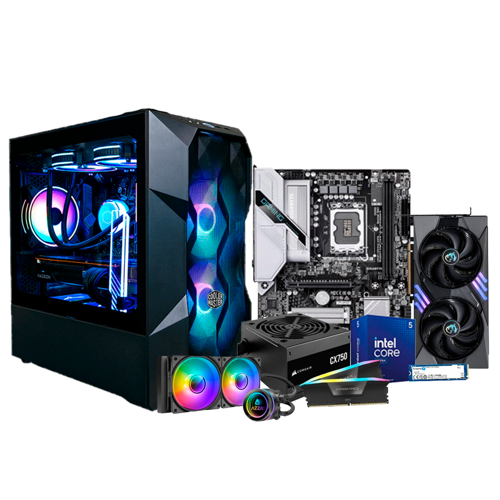 Pc Gamer Ultra Core 5 225 H810M 750W Bronce DDR5 2x16 NVMe 1TB RTX 5060 TI Liquida 240 mm