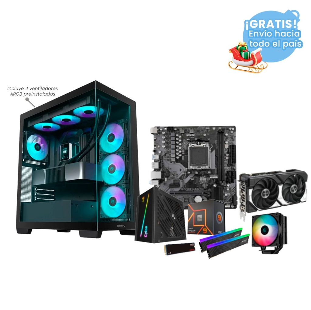 Pc Gamer Ryzen 9 7900X B650M H RTX 5060 TI DDR5 2x16 NVMe 1TB 700W Bronce AG400