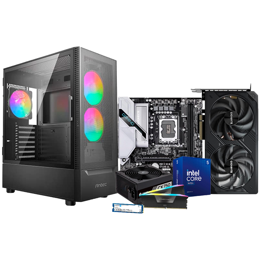 Pc Gamer Ultra Core 5 225F H810M 750W 80 Plus Bronze DDR5 2x16 NVMe 1TB RTX 5060 TI