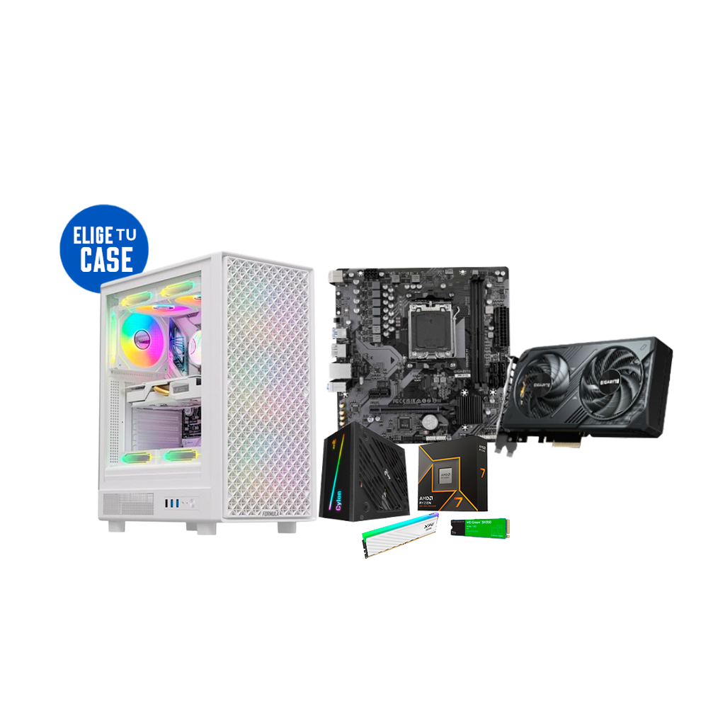 Pc Gamer Ryzen 7 9700X A620M-K RTX 5060 OC DDR5 16GB NVMe 1TB 600W 80 Bronce