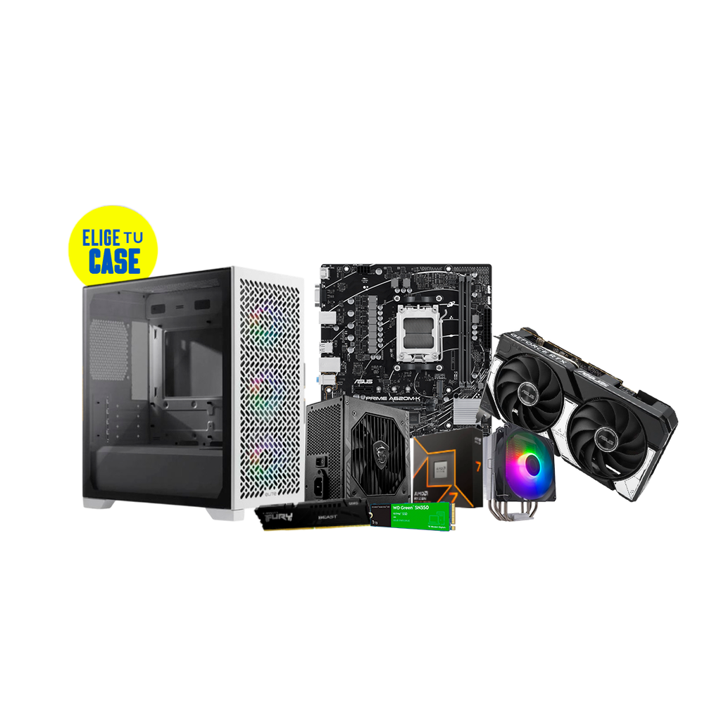 Pc Gamer Ryzen 7 9700X A620M-K RTX 5060 OC DDR5 16GB NVMe 1TB 650W 80 Bronce Hyper 2 12 V3