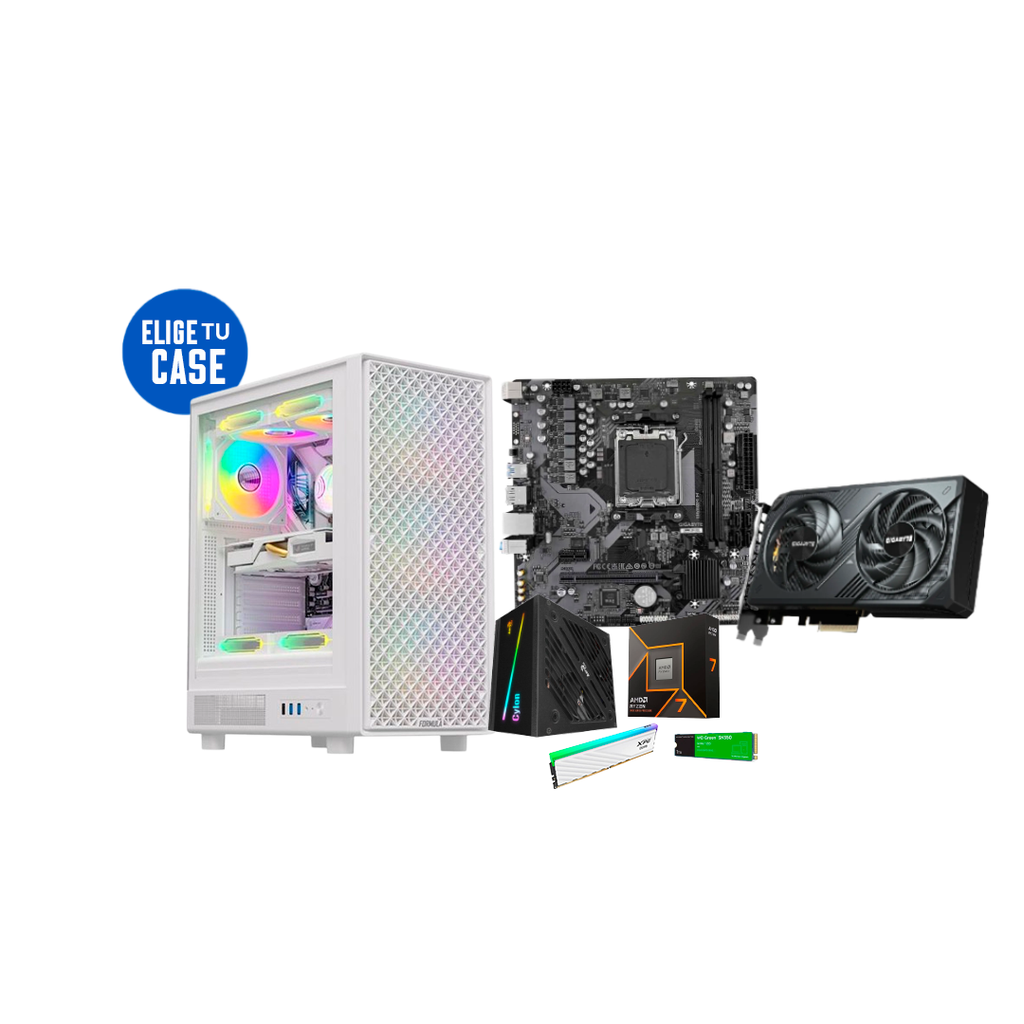 Pc Gamer 7 9700X A620M-K RTX RX 9060 XT DDR5 16GB NVMe 1TB 650W Bronce