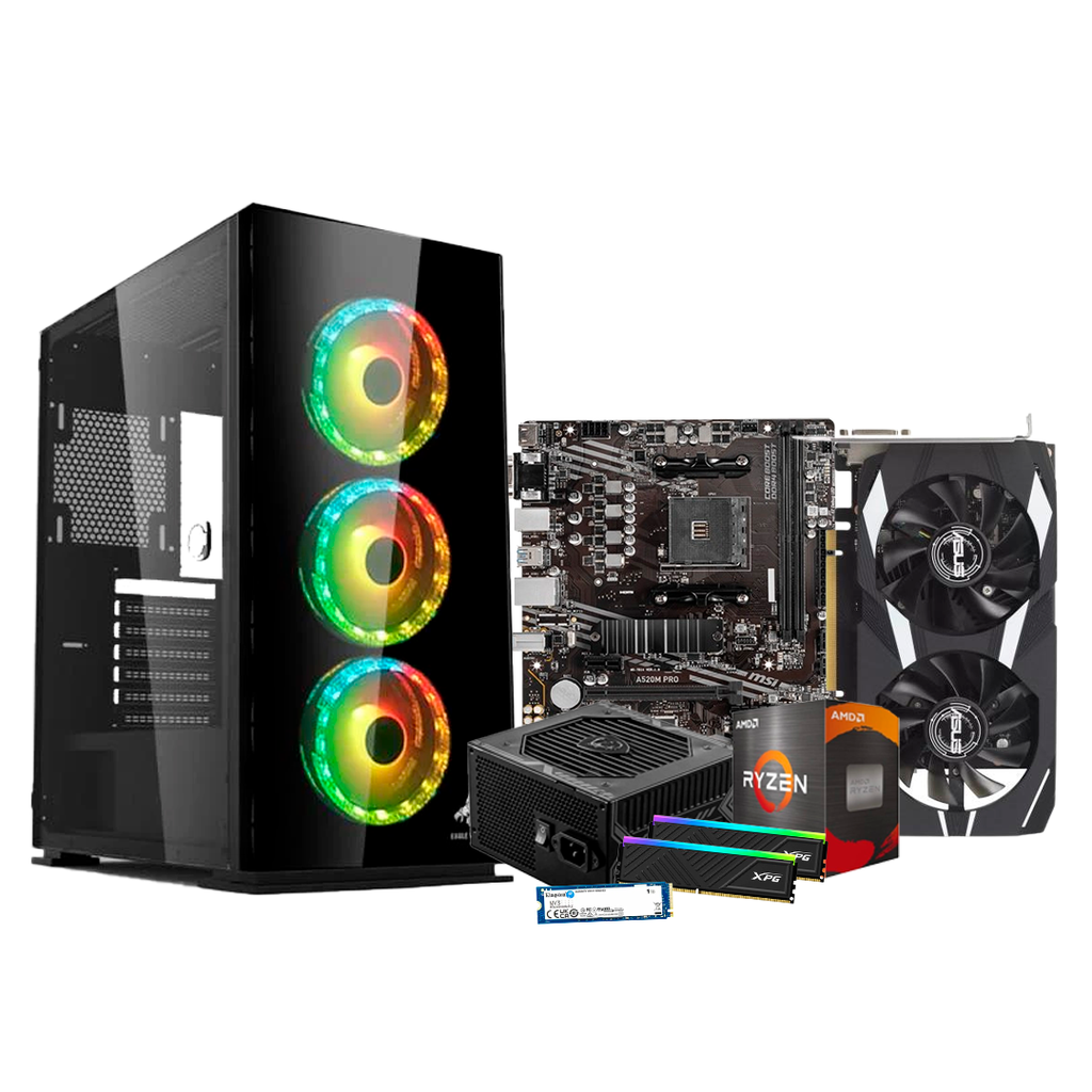 Pc Gamer Ryzen 5 5500 A520M RTX 3050 DDR4 2x8 NVMe 1TB 550W 80 Plus Bronze