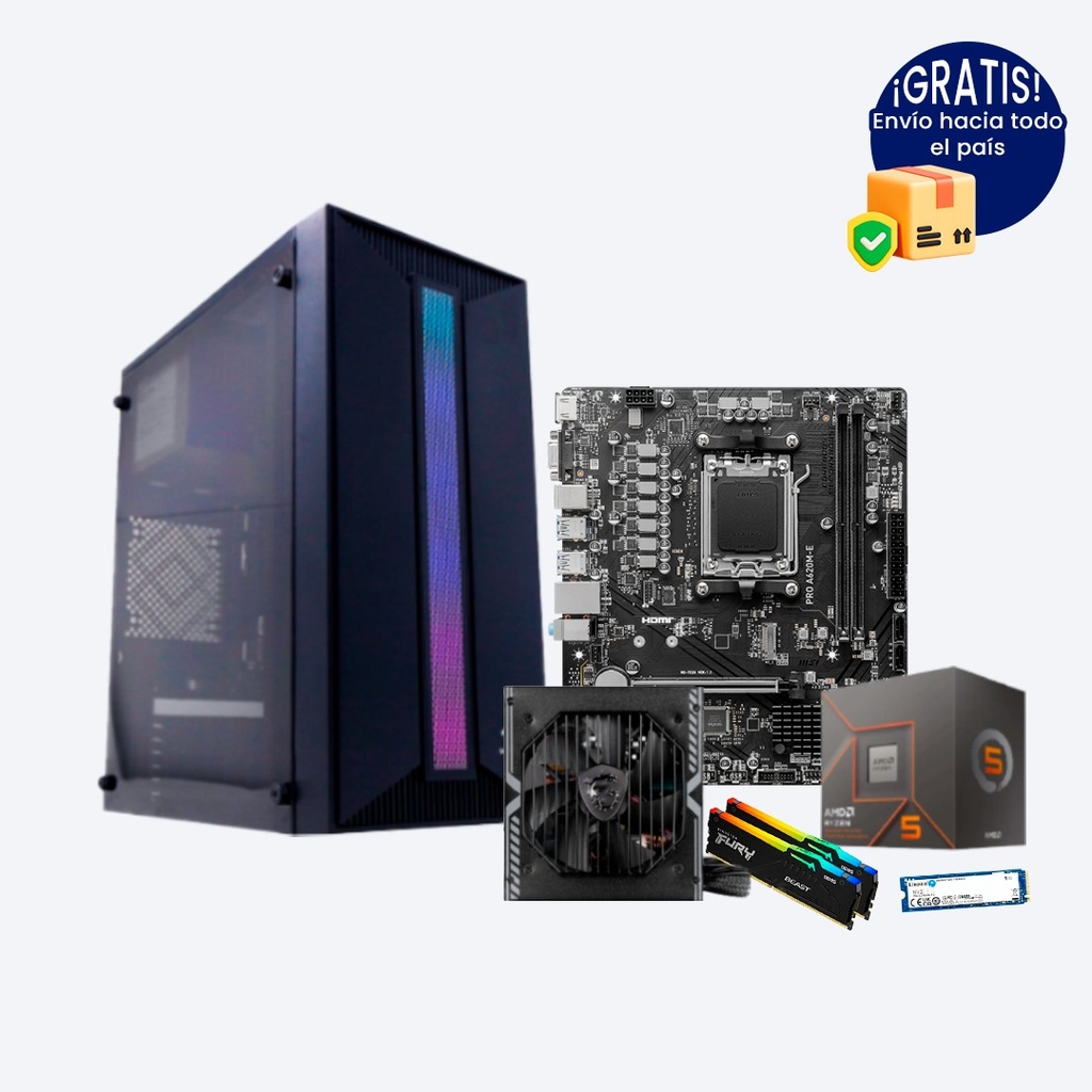 Pc Gamer Ryzen 5 8500G A620M 2x8 DDR4 NVMe 1TB 550W Bronce