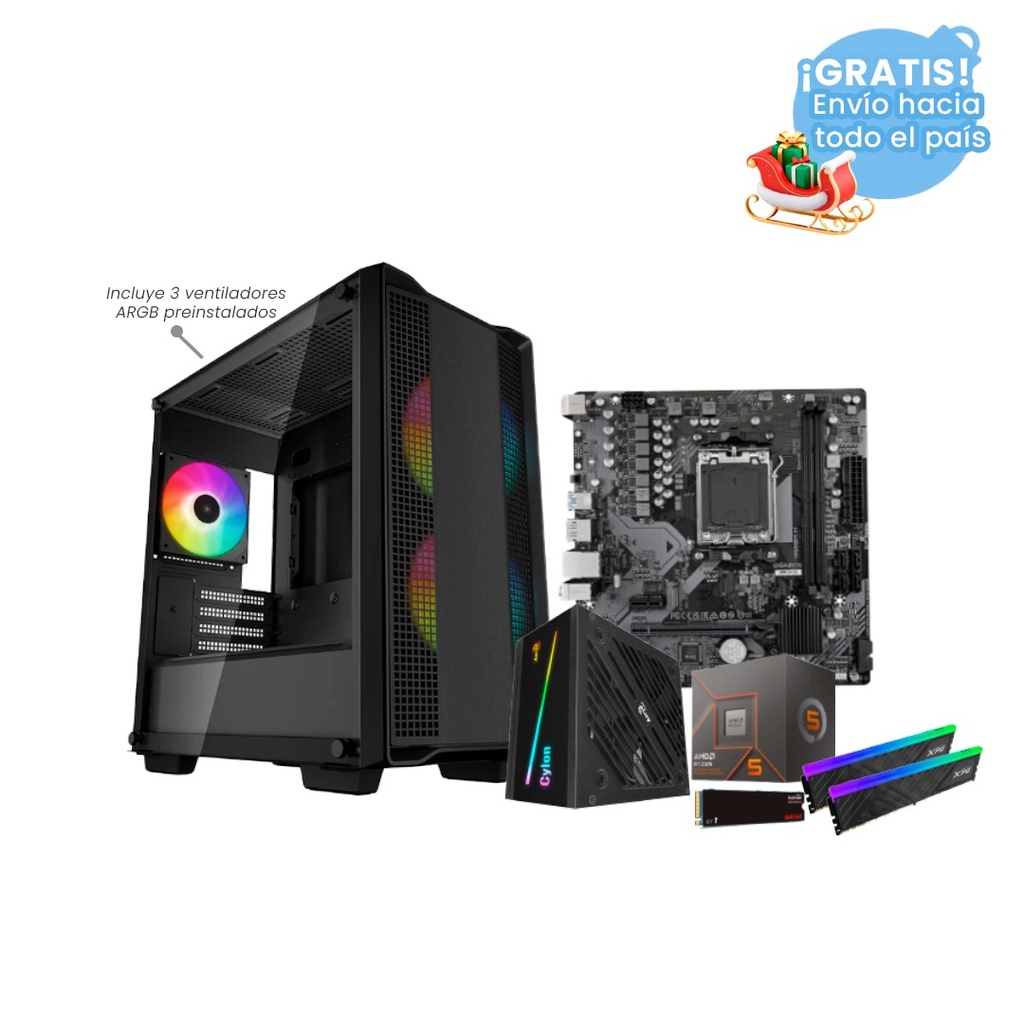 Pc Gamer Ryzen 5 8500G B650M H 2x8 DDR5 NVMe 1TB 600W Bronce