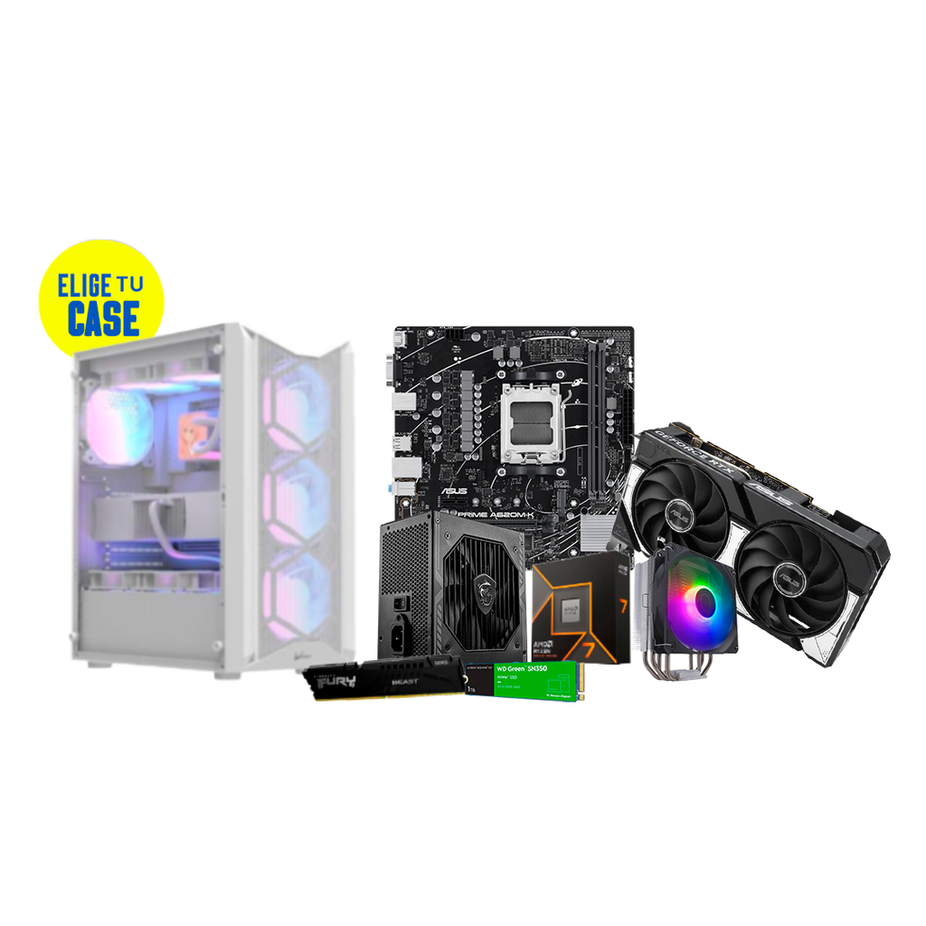 Pc Gamer Ryzen 7 9700X A620M-K RTX 5060 TI DDR5 16GB NVMe 1TB 650W Bronce Hyper 2 12 V3