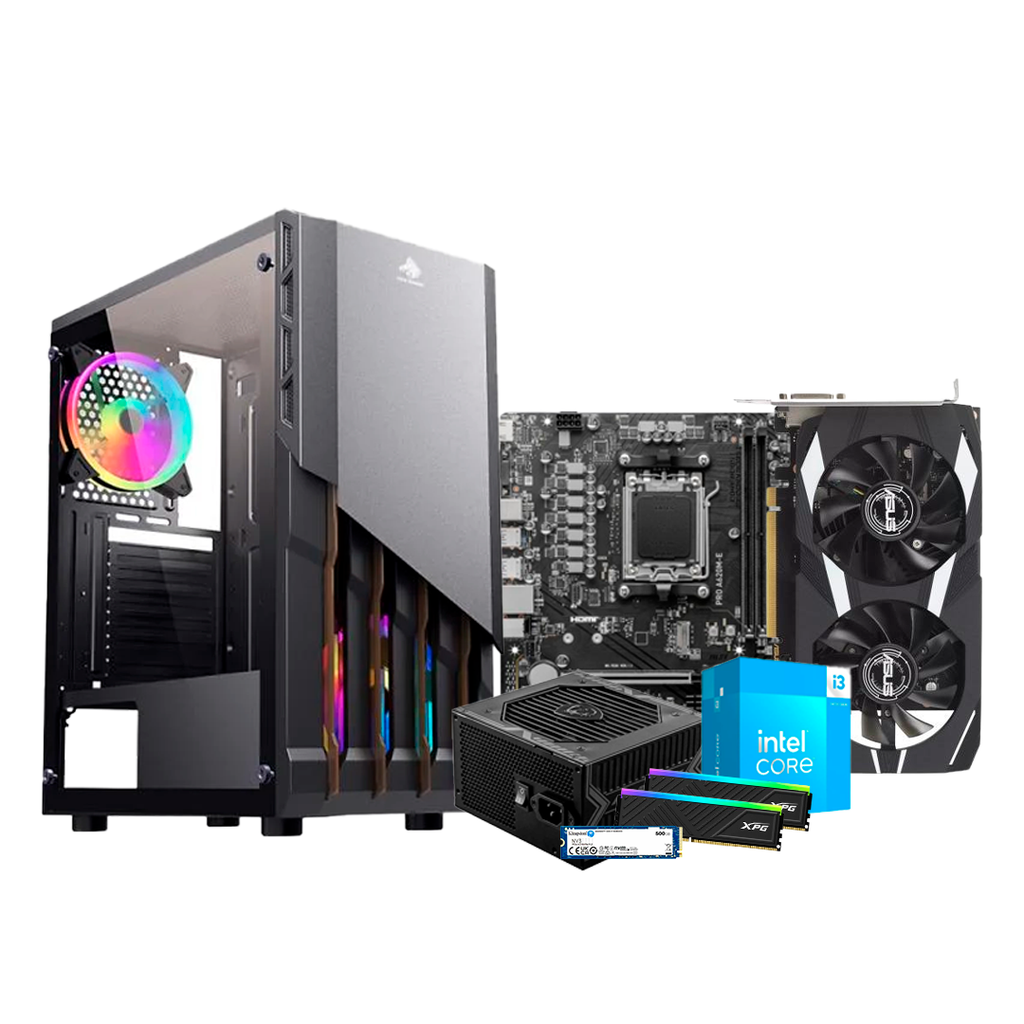 Pc Gamer i3 14100 H610M-G 650W Bronce DDR4 2x8 RGB NVMe 500GB RTX 3050