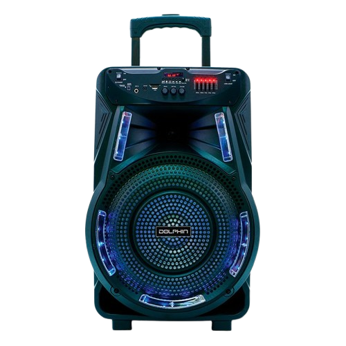 Bocina Dolphin SP 17RBT Trolley 12 Bluetooth con micrófono 80 RMS color Negro