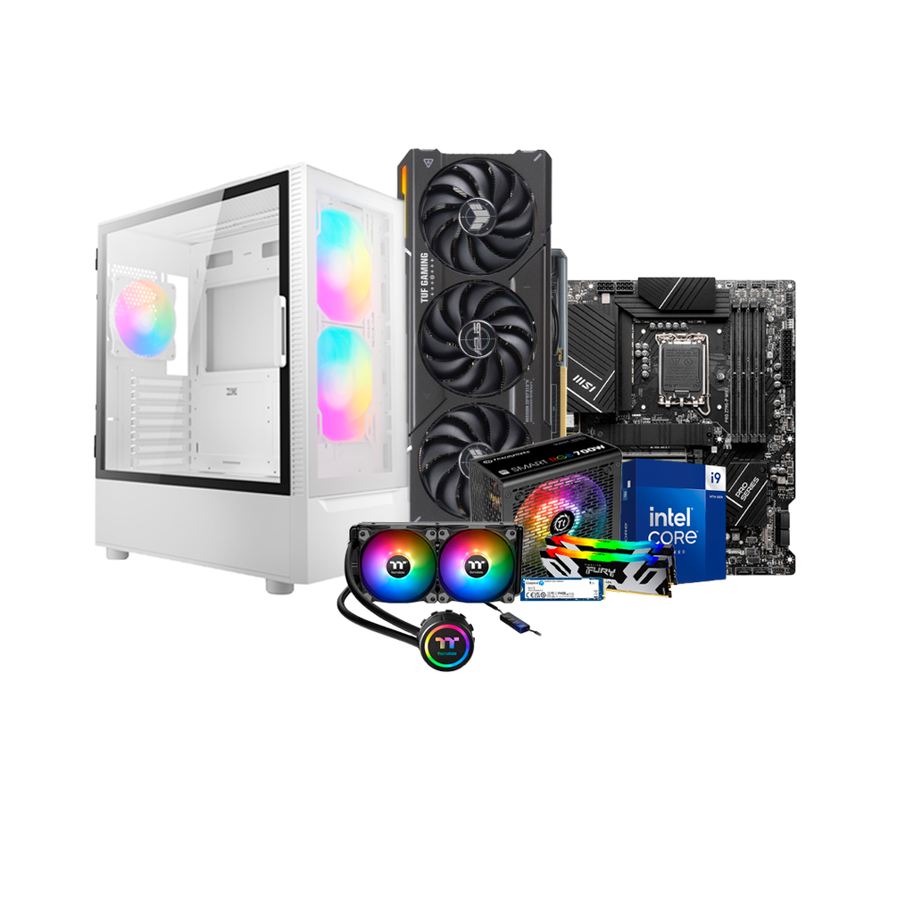 Pc Gamer i9 14900 KF Z790-P 700W Whit DDR5 2x16 NVMe 1TB RTX 4070 Liquida 240mm