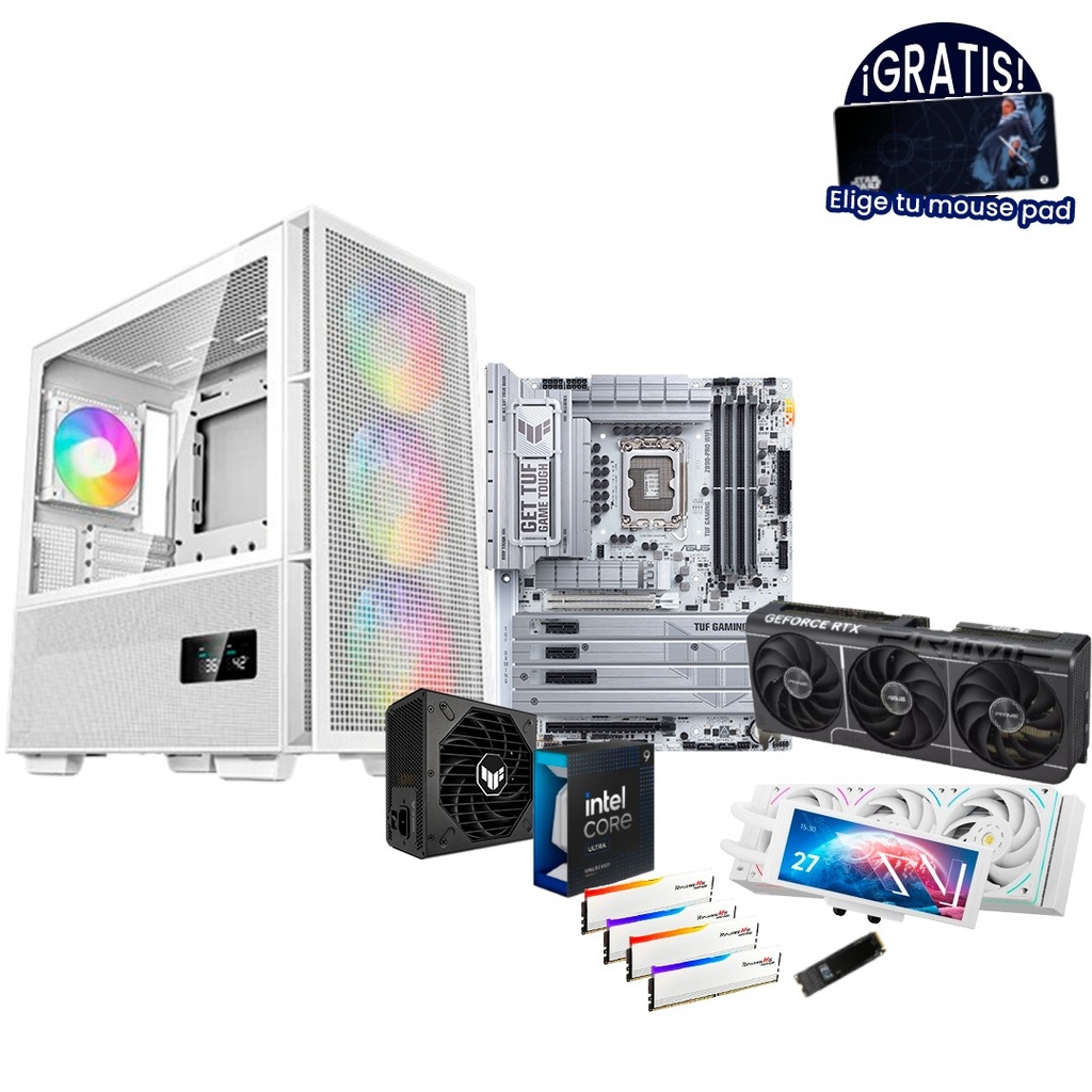 Pc Gamer Ultra 9 285K Z890-PRO TUF RTX 5080 DDR5 4x16 NVMe 2TB 1000W Gold Liquida 360mm 