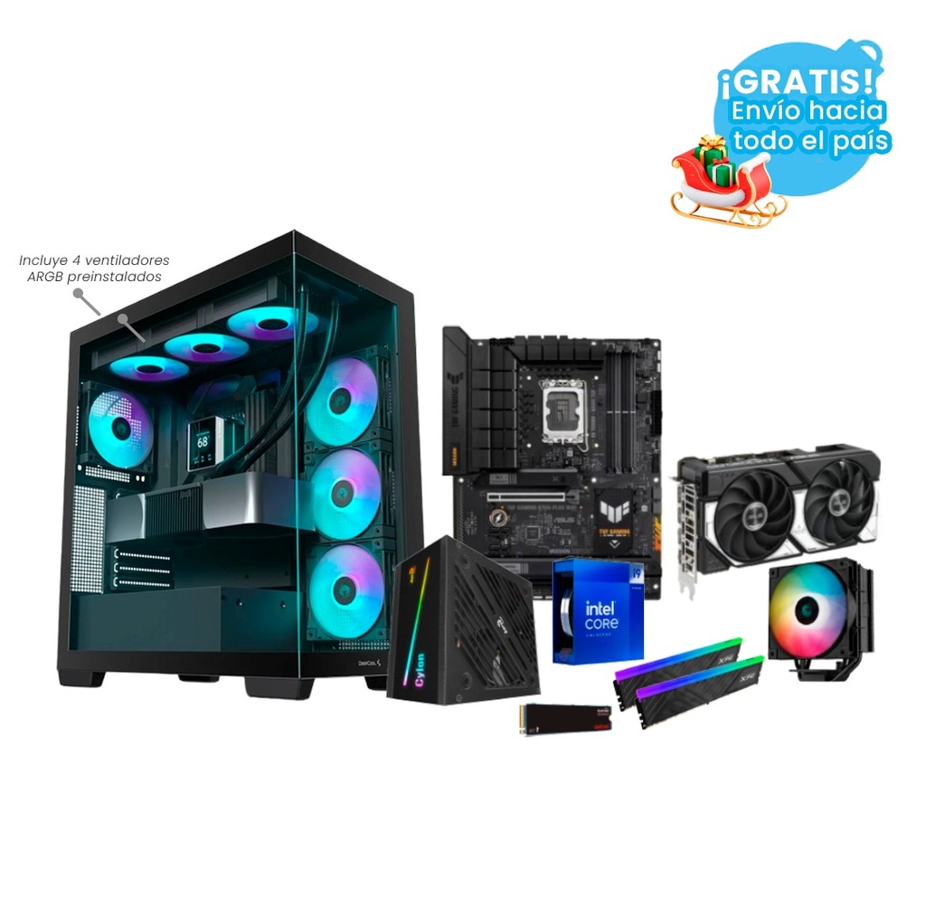 Pc Gamer i9 14900K B760-Plus Wifi 700W DDR5 2x16 NVMe 1TB RTX 5060 TI Gammaxx AG400