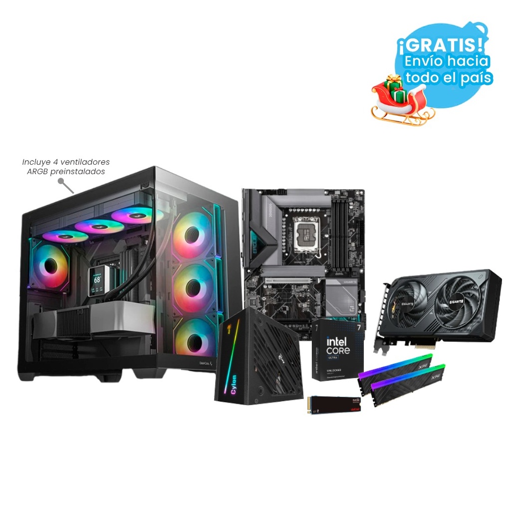 Pc Gamer Ultra Core 7 265KF B860 Gigabyte RTX 5060 TI 2x16 DDR5 NVMe 1TB 700W Bronce