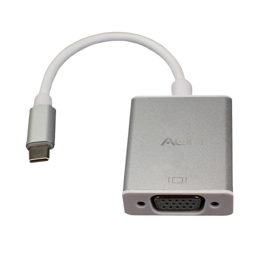 Adaptador USB-C a VGA AON AO-AD-1004 Macho-Hembra Plateado