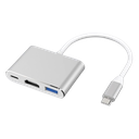 Hub AON 3-en1 AO-AD-1008 USB-C a HDMI, USB y USB-C Blanco