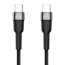 Cable USB-C a USB-C Argom ARG-CB-0048BK Carga Rápida 3 Metros Trenzado Negro