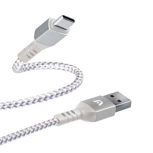Cable USB-C a USB Argom ARG-CB-0025WT 1.8 Metros Trenzado Blanco