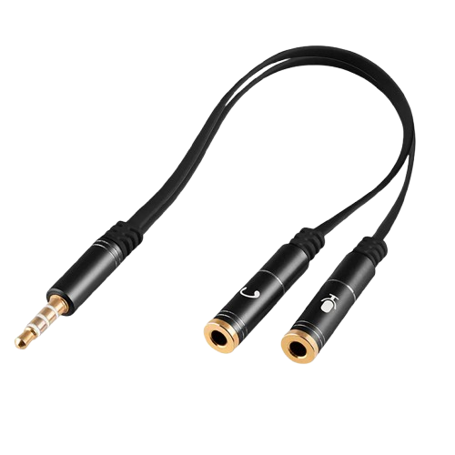 Adaptador 3.5mm Argom ARG-CB-0029 Audio y Micrófono Macho-Hembra Negro