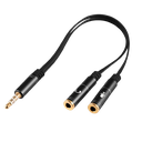 Adaptador 3.5mm Argom ARG-CB-0029 Audio y Micrófono Macho-Hembra Negro