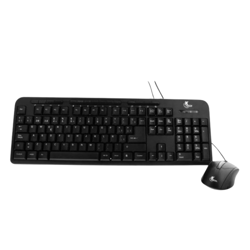 Teclado y mouse XTech XTK-301S alambricos en español negro
