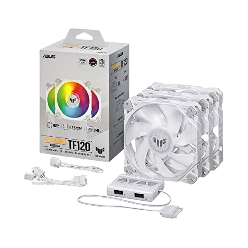 Kit de 3 Ventiladores Asus TUF GAMING TF120 ARGB Blancos 