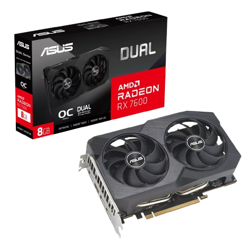 Tarjeta de Video GDDR6 Asus Dual Radeon RX7600 V2 OC 8GB