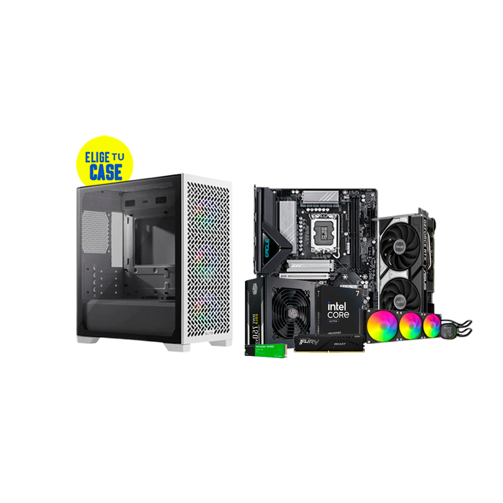 Pc Gamer Ultra Core 7 265K  B860 Eagle 5060 DDR5 16GB NVMe 1TB 750W Bronce Liquida 360mm