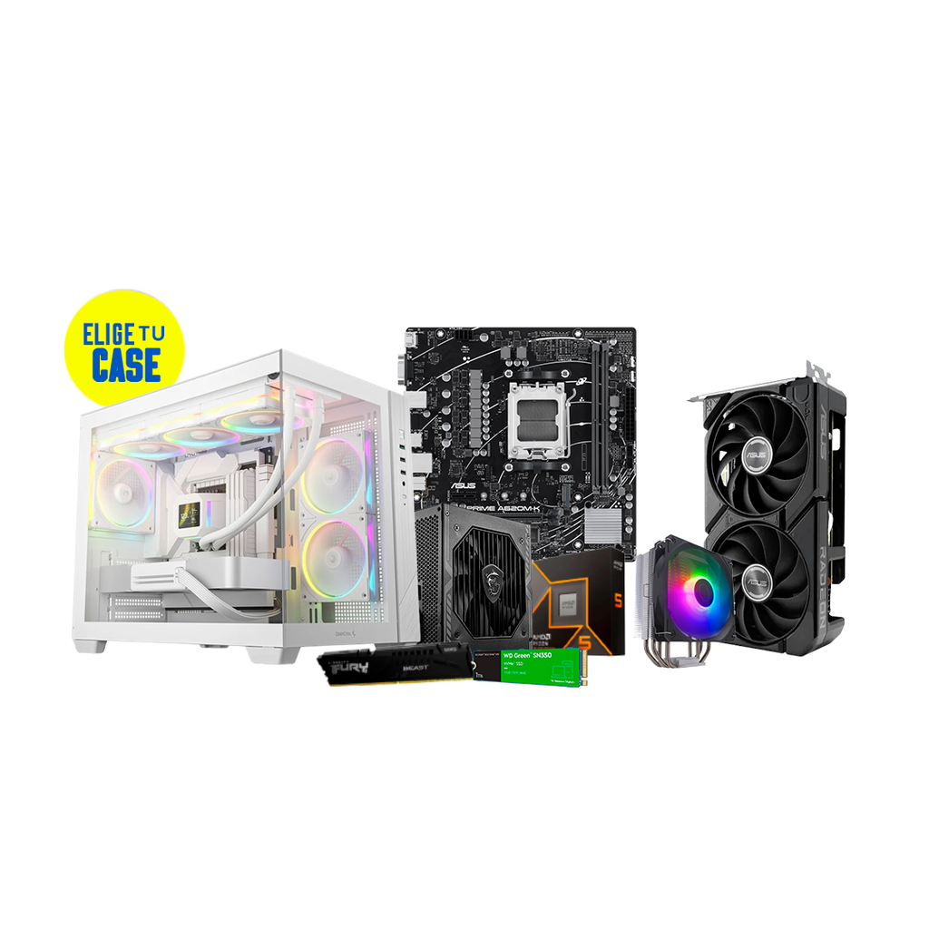 Pc Gamer Ryzen 5 9600X A620M-K RX 9060 XT DDR5 16GB NVMe 1TB 650W Bronce Hyper 2 12 V3