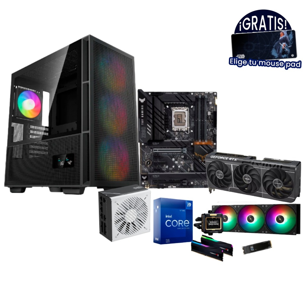 Pc Gamer i9 12900KF Z690 TUF RTX 5070 TI DDR5 4x16 NVMe 2TB 850W Gold Liquida 420mm 