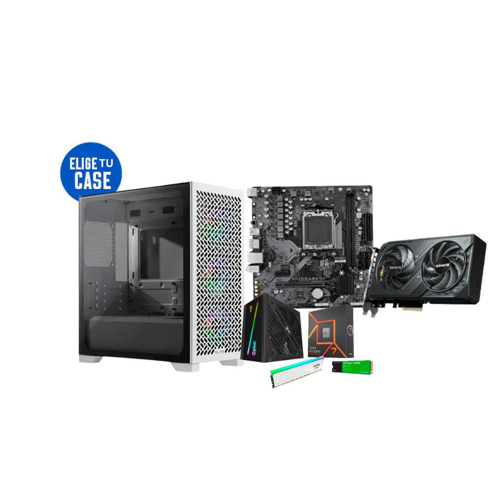 Pc Gamer Ryzen 7 7700X A620M-K RTX 5060 DDR5 16GB NVMe 1TB 600W Bronce