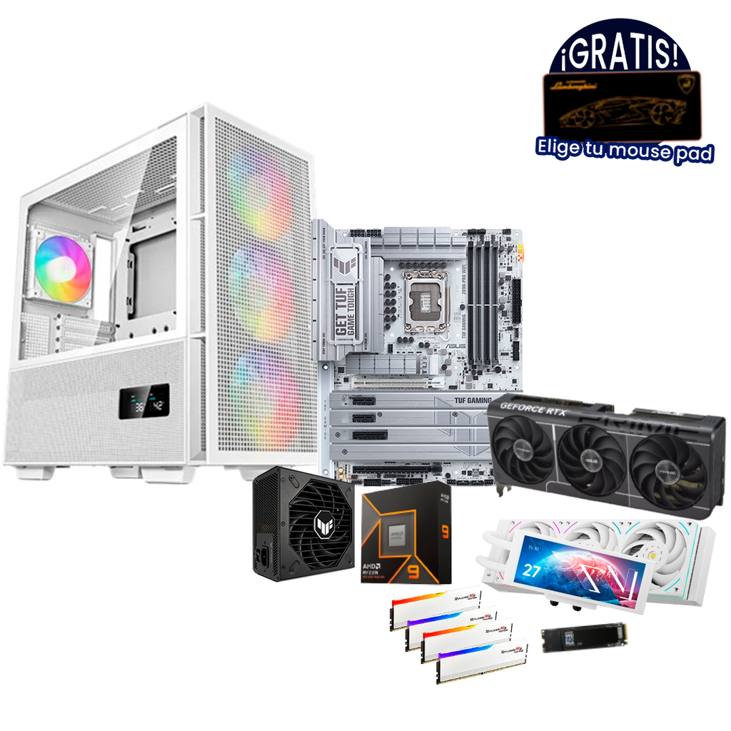 Pc Gamer Ryzen 9 9950X X870-A Rog RTX 5080 DDR5 4x16 NVMe 2TB 1000W Gold Liquida 360mm 