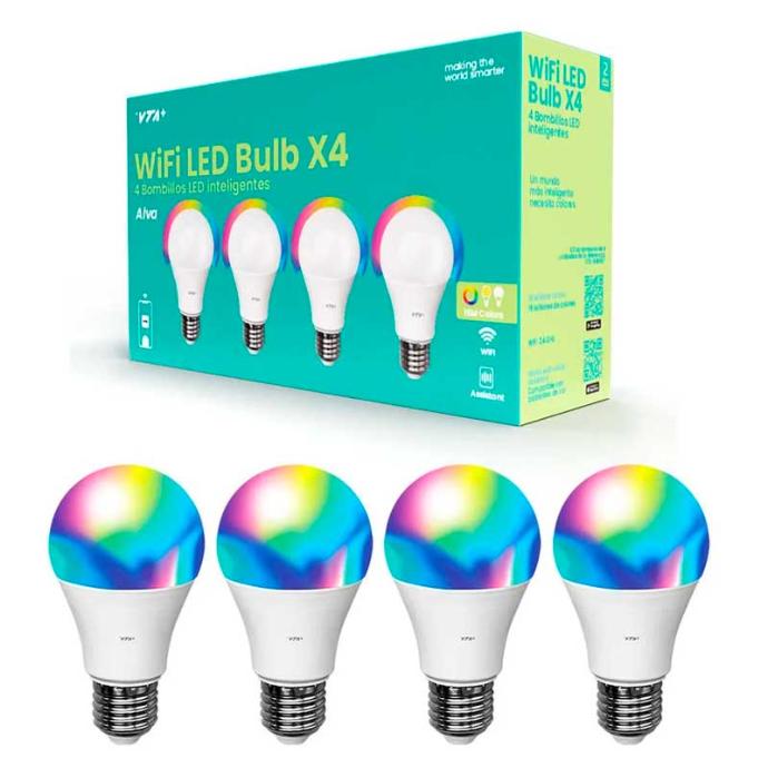 Bombilla LED Inteligente VTA+ Blub E27 RGB 120VAC Smart Home Wi-Fi 4Pack
