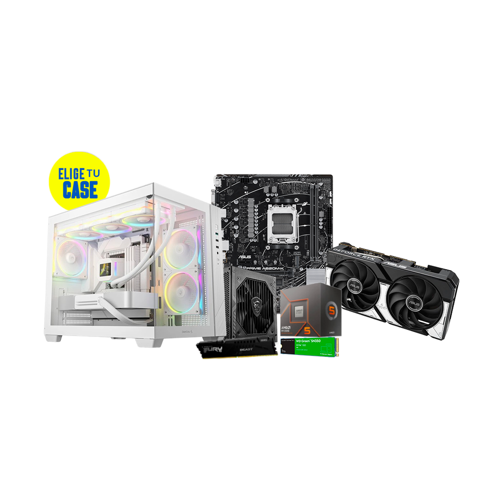 Pc Gamer Ryzen 5 8400F A620M-K RTX 5060 OC DDR5 16GB NVMe 1TB 650W Bronce 