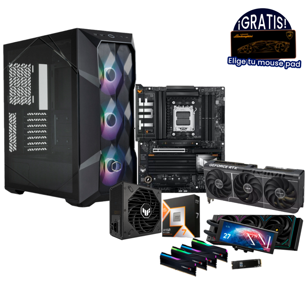 Pc Gamer Ryzen 7 9800X 3D X870 TUF RTX 5080 DDR5 4x16 NVMe 2TB 1000W Gold Liquida 360mm 