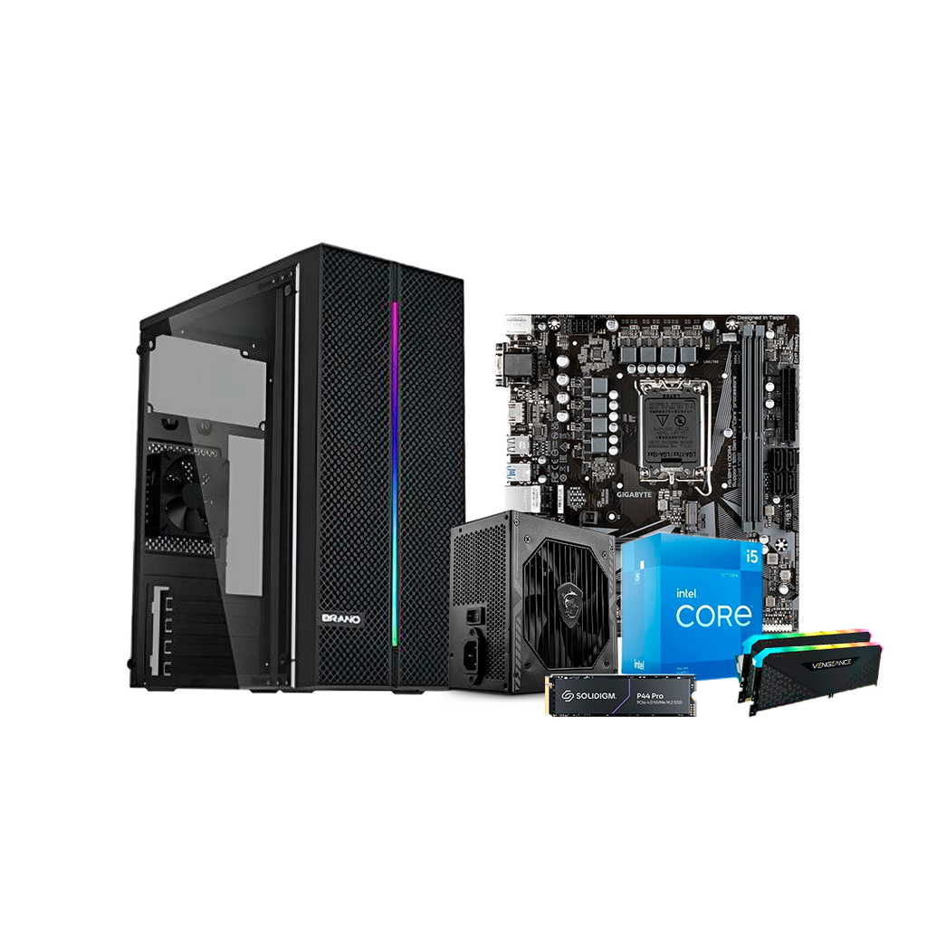 Pc Gamer i5 12400 H610M DDR4 16GB NVMe 500GB 650W Bronce