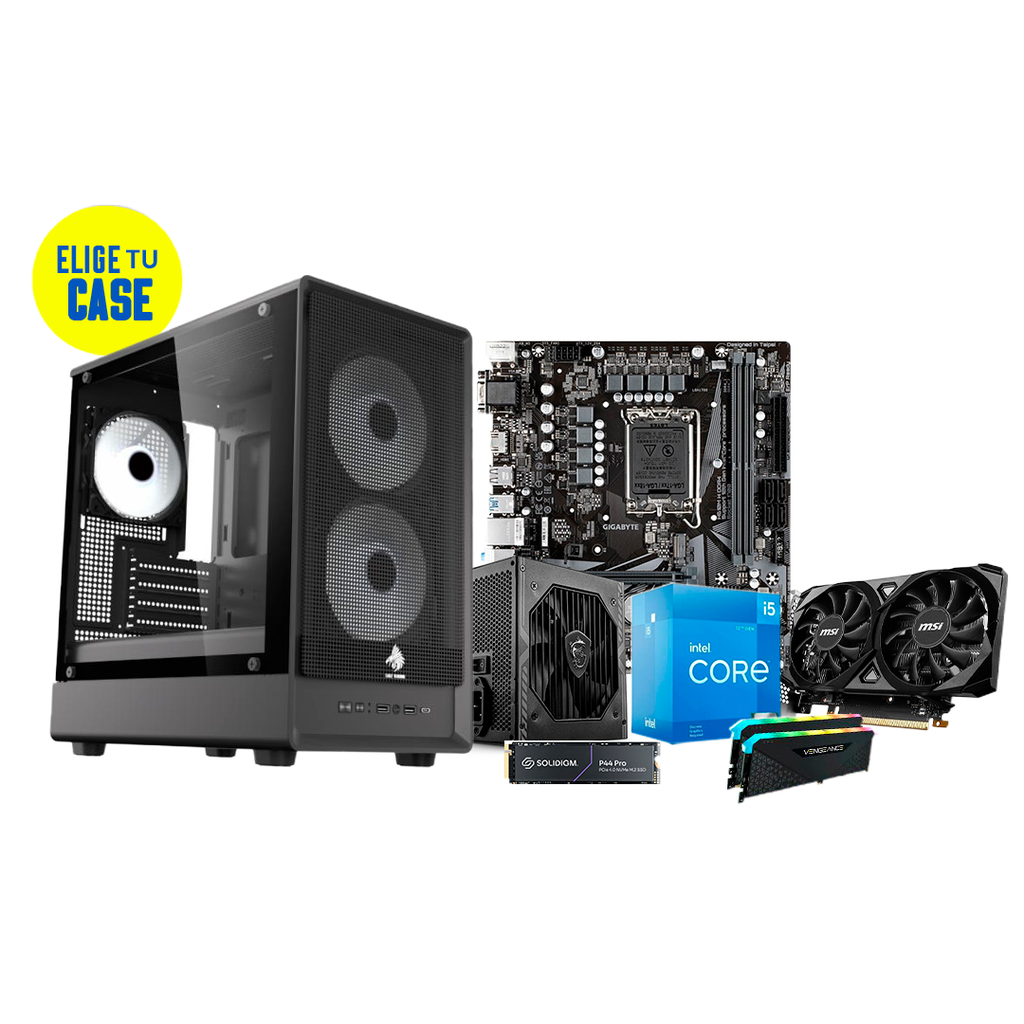 Pc Gamer i5 12400F H610M RTX 3050 DDR4 16GB NVMe 500GB 650W Bronce 