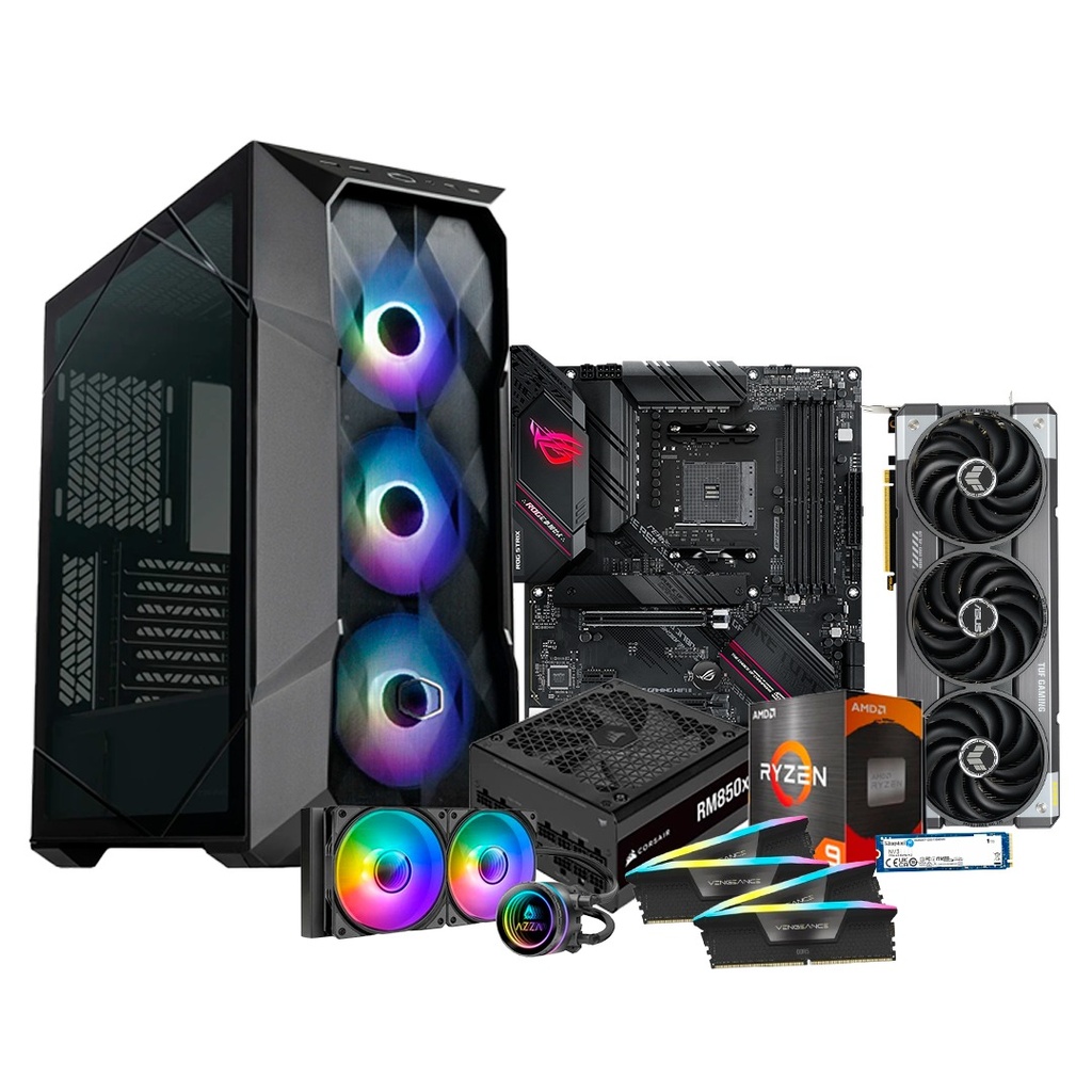 Pc Gamer Ryzen 9 5900X B550-F 750W Bronce DDR4 4x16 NVMe 1TB RTX 5070 TI Liquida 240mm