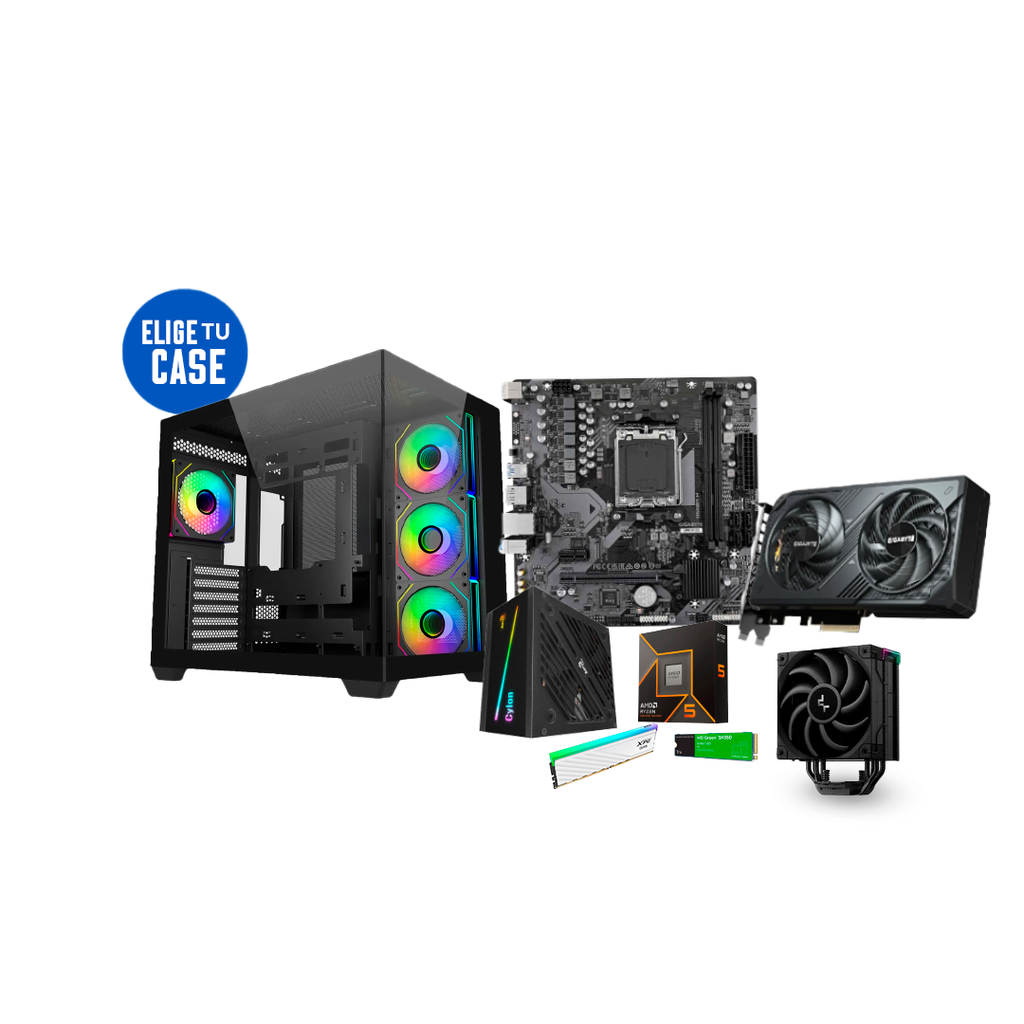 Pc Gamer Ryzen 5 9600X B650M H RTX 5060 OC DDR5 16GB NVMe 1TB 600W Bronce AK400 