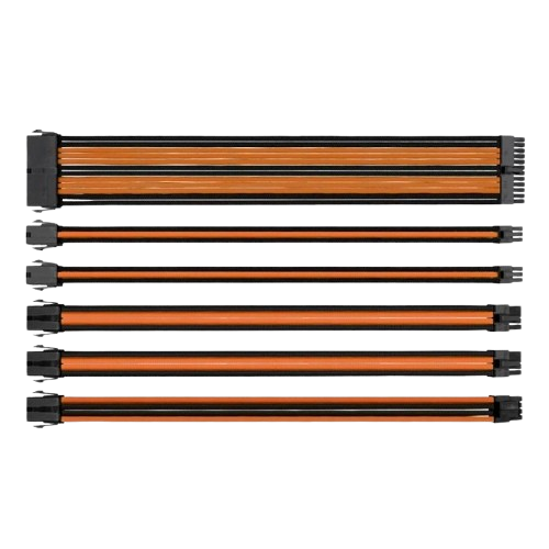 Extensión Sleeved Thermaltake TTMod en Naranja y Negro 