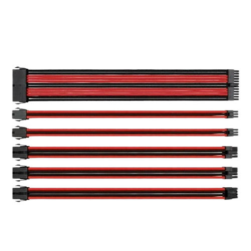 Extensión Sleeved Thermaltake TTMod en Rojo y Negro 