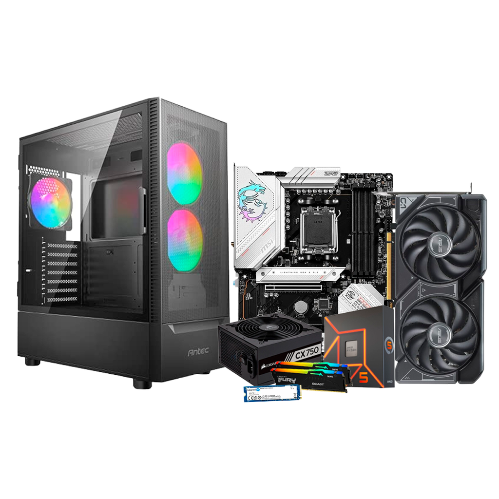 Pc Gamer Ryzen 5 7600X  MPG-B650 RTX 4060 TI DDR5 2x8 NVMe 1TB 750W 80 Plus Bronze